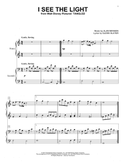 page one of I See The Light (from Tangled) (Piano Duet)