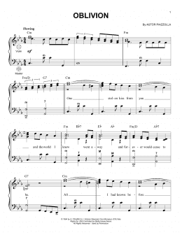 page one of Oblivion (Accordion)