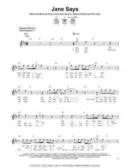 page one of Jane Says (Easy Guitar)