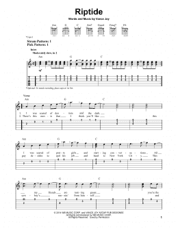 page one of Riptide (Easy Guitar Tab)