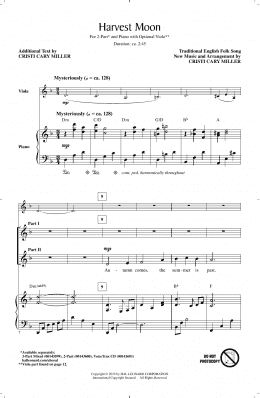 page one of Harvest Moon (2-Part Choir)