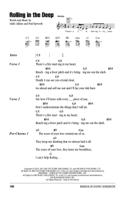 page one of Rolling In The Deep (Mandolin Chords/Lyrics)