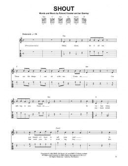 page one of Shout (Easy Guitar Tab)