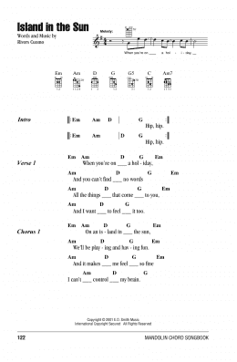 page one of Island In The Sun (Mandolin Chords/Lyrics)