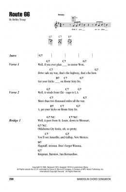 page one of Route 66 (Mandolin Chords/Lyrics)