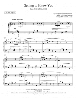 page one of Getting To Know You (Educational Piano)