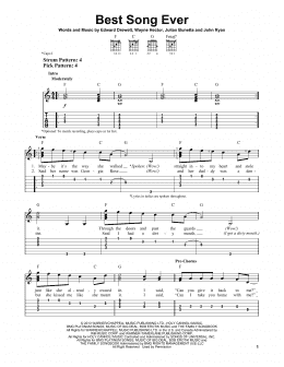 page one of Best Song Ever (Easy Guitar Tab)