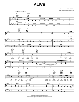 page one of Alive (Piano, Vocal & Guitar Chords (Right-Hand Melody))