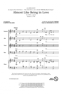 page one of Almost Like Being In Love (SATB Choir)