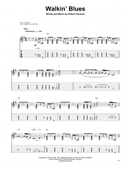 page one of Walkin' Blues (Guitar Tab (Single Guitar))