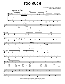 page one of Too Much (Piano & Vocal)