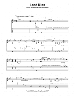 page one of Last Kiss (Guitar Tab (Single Guitar))