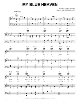 page one of My Blue Heaven (Piano, Vocal & Guitar Chords (Right-Hand Melody))