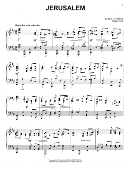 page one of Jerusalem (Piano Solo)