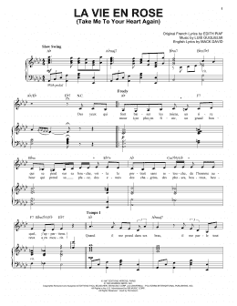 page one of La Vie En Rose (Take Me To Your Heart Again) (Piano & Vocal)