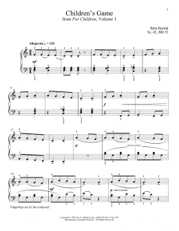 page one of Children's Game (Piano Solo)