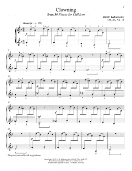 page one of Clowning (Piano Solo)