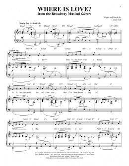 page one of Where Is Love? (Piano & Vocal)