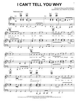 page one of I Can't Tell You Why (Piano, Vocal & Guitar Chords (Right-Hand Melody))