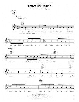 page one of Travelin' Band (Ukulele)