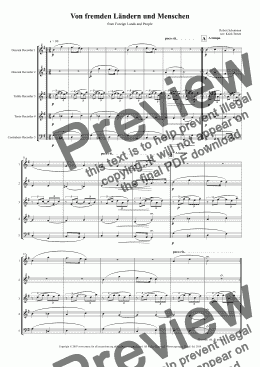 page one of Von Fremden Landern und Menschen for Recorder Consort