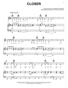 page one of Closer (Piano, Vocal & Guitar Chords (Right-Hand Melody))