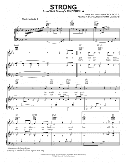 page one of Strong (from the Motion Picture Cinderella) (Piano, Vocal & Guitar Chords (Right-Hand Melody))