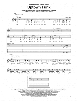 page one of Uptown Funk (feat. Bruno Mars) (Bass Guitar Tab)