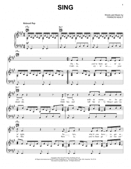 page one of Sing (Piano, Vocal & Guitar Chords (Right-Hand Melody))