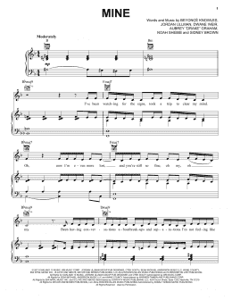 page one of Mine (Piano, Vocal & Guitar Chords (Right-Hand Melody))