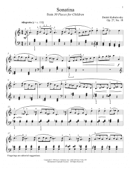 page one of Sonatina (Piano Solo)