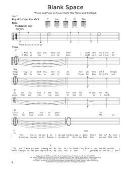 page one of Blank Space (Guitar Cheat Sheet)