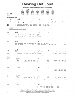 page one of Thinking Out Loud (Guitar Cheat Sheet)