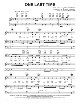 page one of One Last Time (Piano, Vocal & Guitar Chords (Right-Hand Melody))