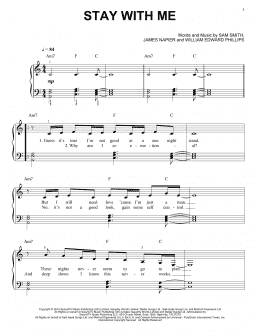 page one of Stay With Me (Easy Piano)