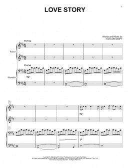 page one of Love Story (Piano Duet)