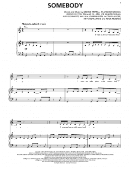 page one of Somebody (Piano, Vocal & Guitar Chords (Right-Hand Melody))