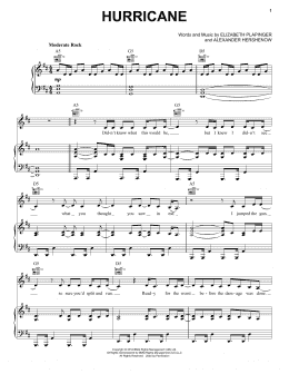 page one of Hurricane (Piano, Vocal & Guitar Chords (Right-Hand Melody))