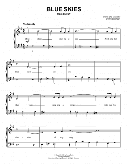 page one of Blue Skies (Very Easy Piano)