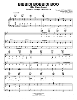 page one of Bibbidi-Bobbidi-Boo (The Magic Song) (from the motion picture Cinderella) (Piano, Vocal & Guitar Chords (Right-Hand Melody))