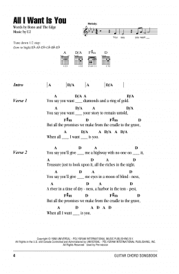 page one of All I Want Is You (Guitar Chords/Lyrics)