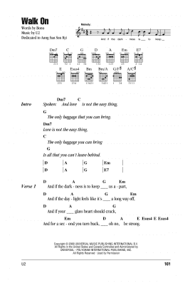 page one of Walk On (Guitar Chords/Lyrics)