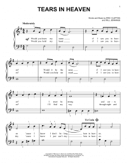 page one of Tears In Heaven (Very Easy Piano)