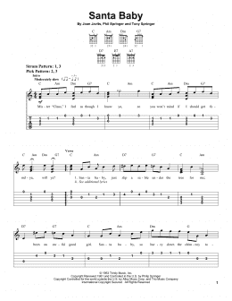 page one of Santa Baby (Easy Guitar Tab)