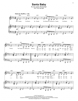 page one of Santa Baby (Piano & Vocal)