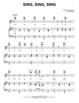 page one of Sing, Sing, Sing (Piano, Vocal & Guitar Chords (Right-Hand Melody))