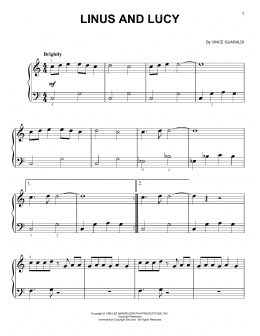 page one of Linus And Lucy (Very Easy Piano)