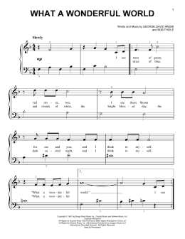 page one of What A Wonderful World (Very Easy Piano)