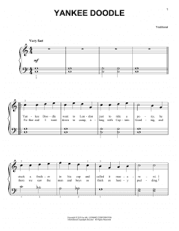 page one of Yankee Doodle (Very Easy Piano)