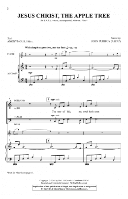 page one of Jesus Christ, The Apple Tree (SATB Choir)